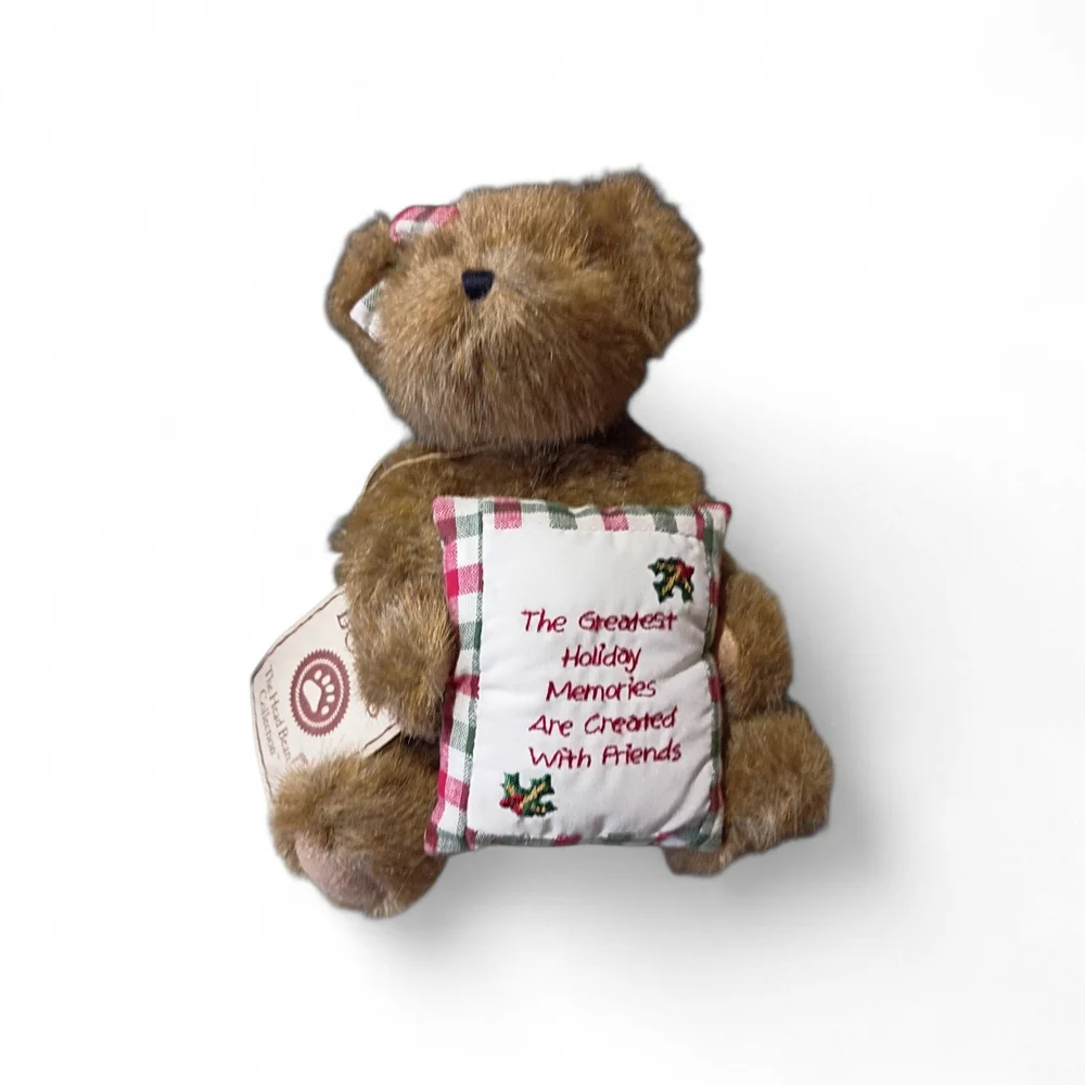NWT Boyds Bear Plush Head Bean Collection Beary Goodfriend Holly Pillow 8